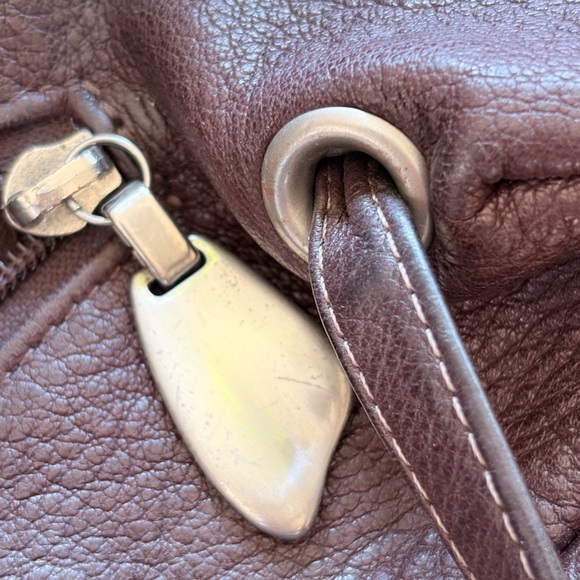 Vintage slim profile leather backpack